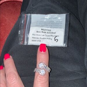 Boss Mode Activated Silver Ring with Lab-Created Moonstone